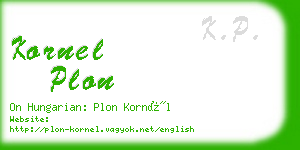 kornel plon business card